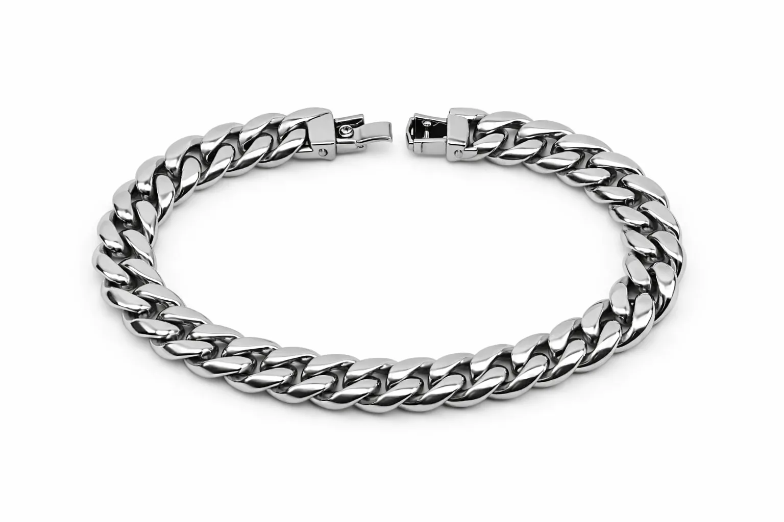 Premium Stainless Steel Silver Cuban Link Chain Bracelet - 10mm x 20cm - Image 4