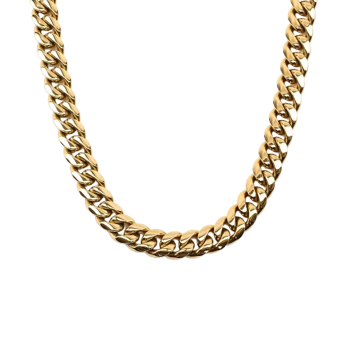 Men’s Premium Gold-Plated Cuban Link Chain  - 8mm Gold Chain (50cm)