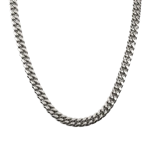 Men’s Premium Silver Cuban Link Chain - 8mm Silver Chain (60cm)