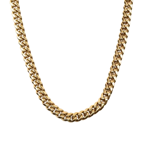 Men’s Premium Gold-Plated Cuban Link Chain  - 8mm Gold Chain (60cm)