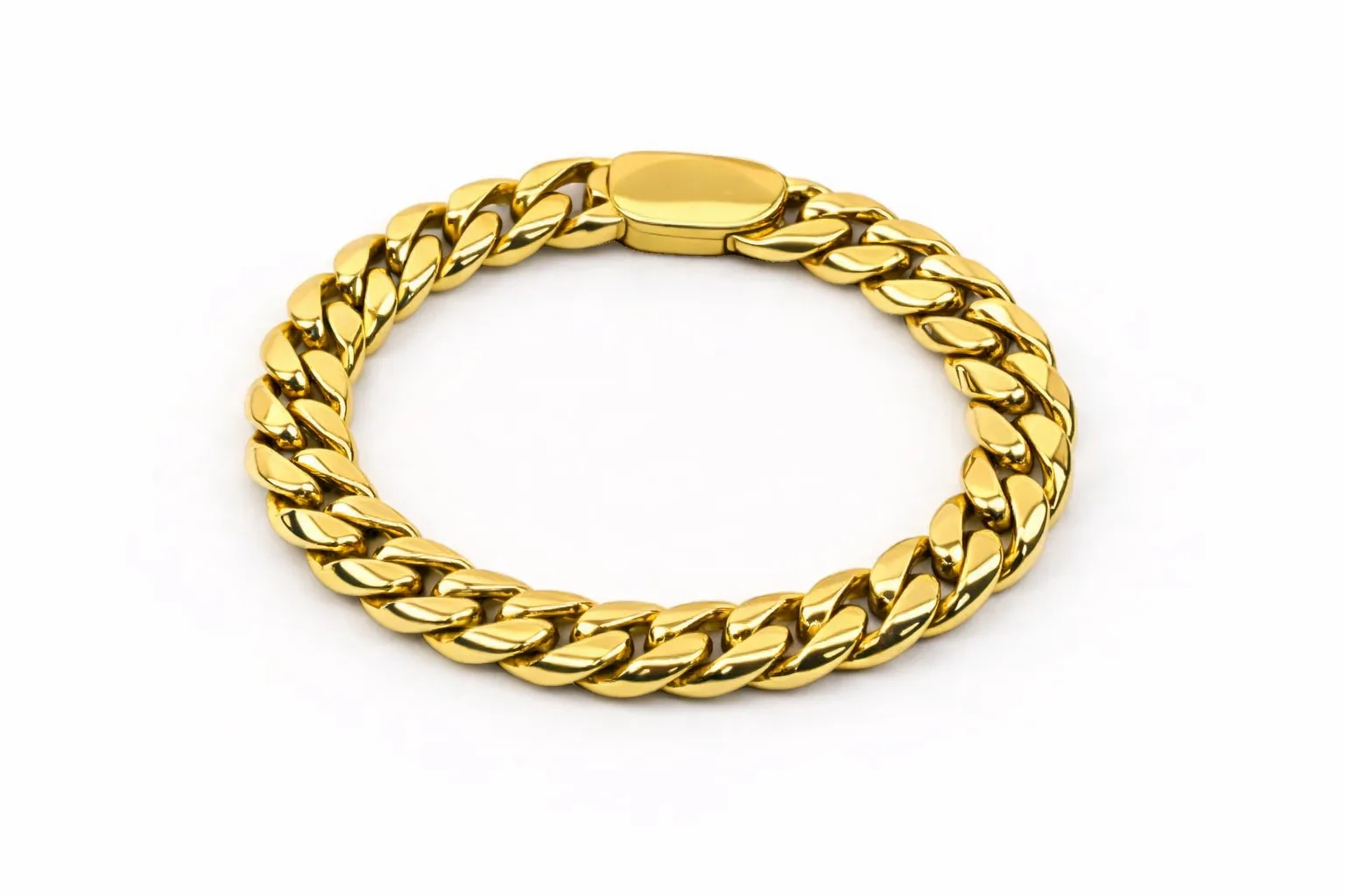 18k Gold-Plated Cuban Link Chain Bracelet - 10mm x 20cm - Image 4