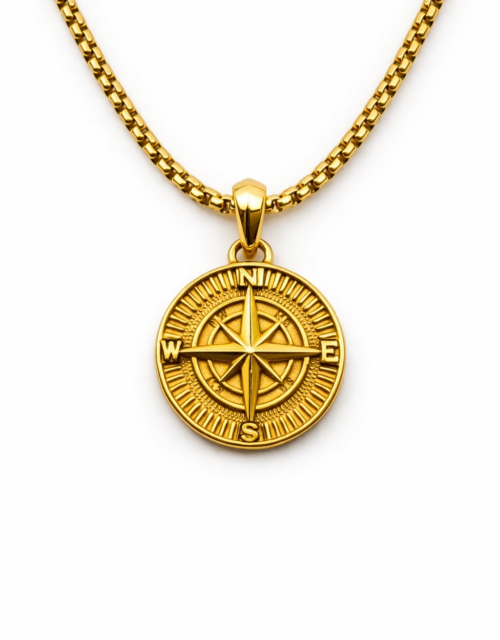 Compass Pendant (Gold) - 30mm x 30mm