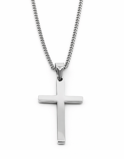 Cross Pendant (Silver) - 24mm x 42mm