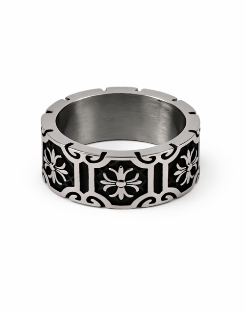 Silver Punk Ring - Men's Bold Stainless Steel Statement Ring