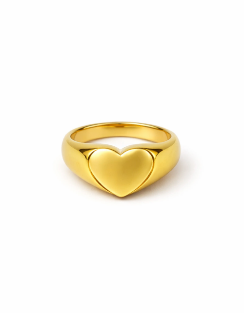 Men's 18k Gold-Plated Statement Heart Ring