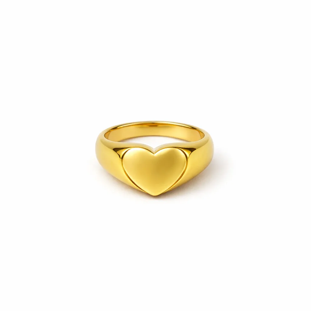 Men's 18k Gold-Plated Statement Heart Ring