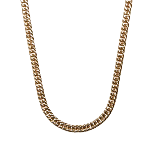 Men’s Premium Gold-Plated Cuban Link Chain - 6mm Gold Chain (50cm)