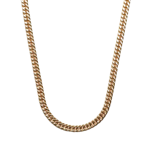 Men’s Premium Gold-Plated Cuban Link Necklace - 6mm Gold Chain (60cm)