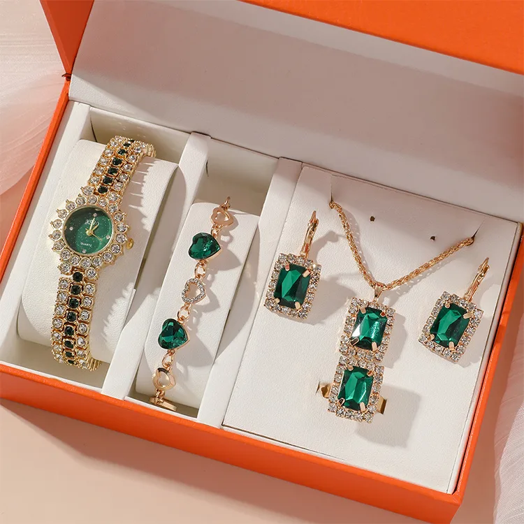 Gold Plated Women's Gift Set (Green)