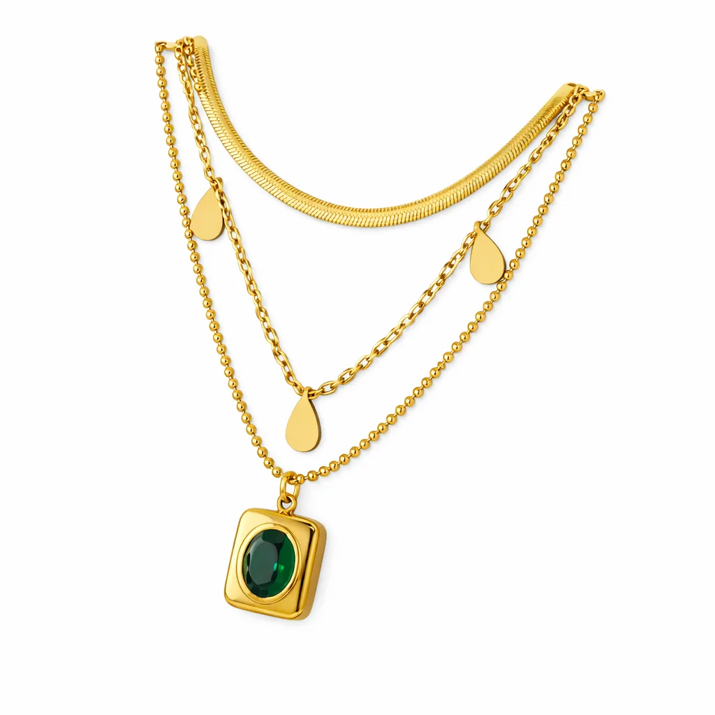 Woman's Gold Plated Necklace (Hallie)
