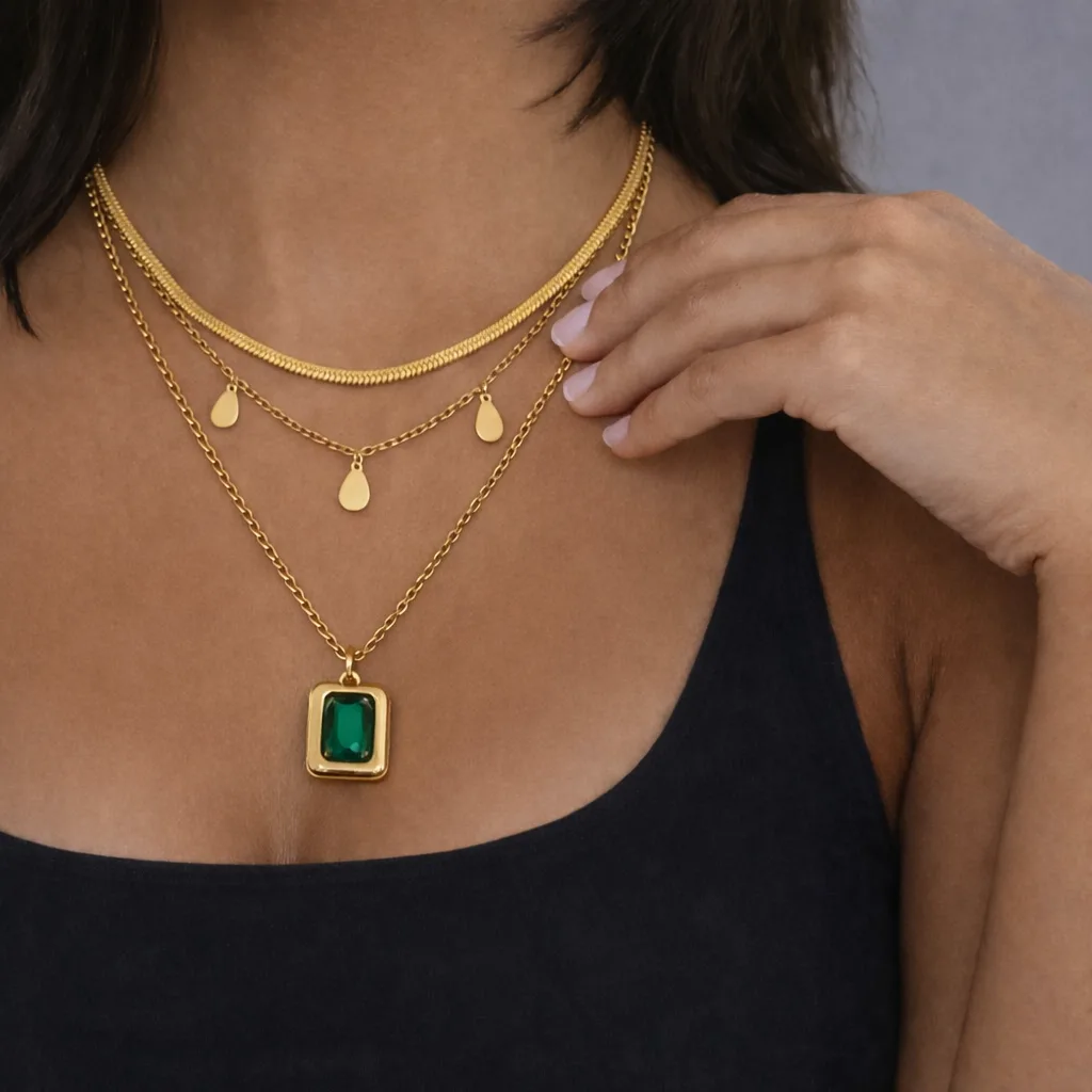 Woman's Gold Plated Necklace (Hallie) - Image 3