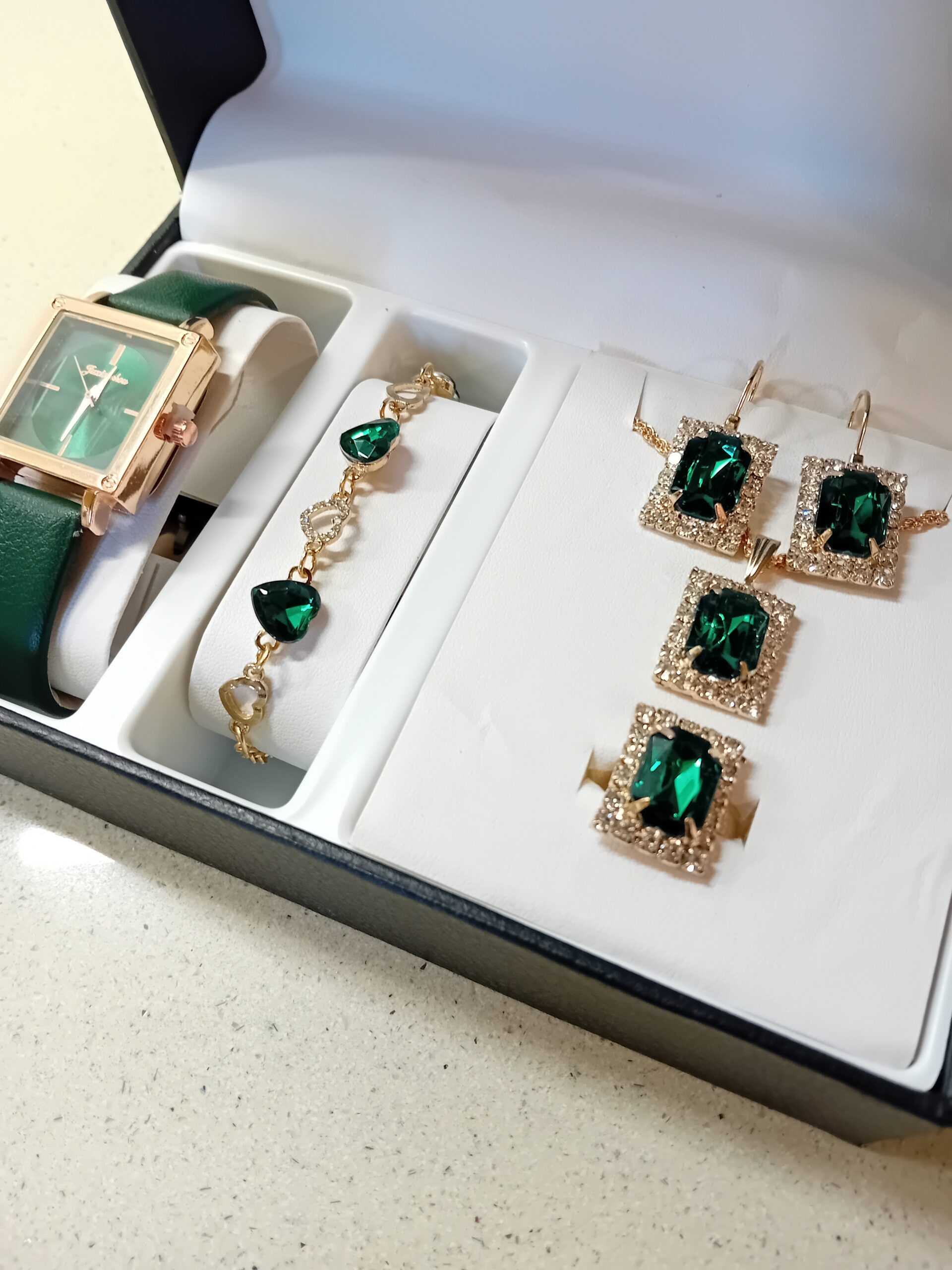 Gold Plated Women's Gift Set (Green) - Image 5
