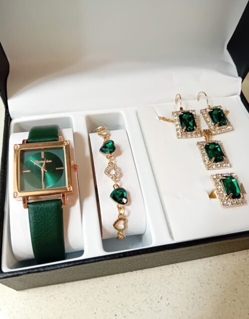 Gold Plated Women's Gift Set (Green)