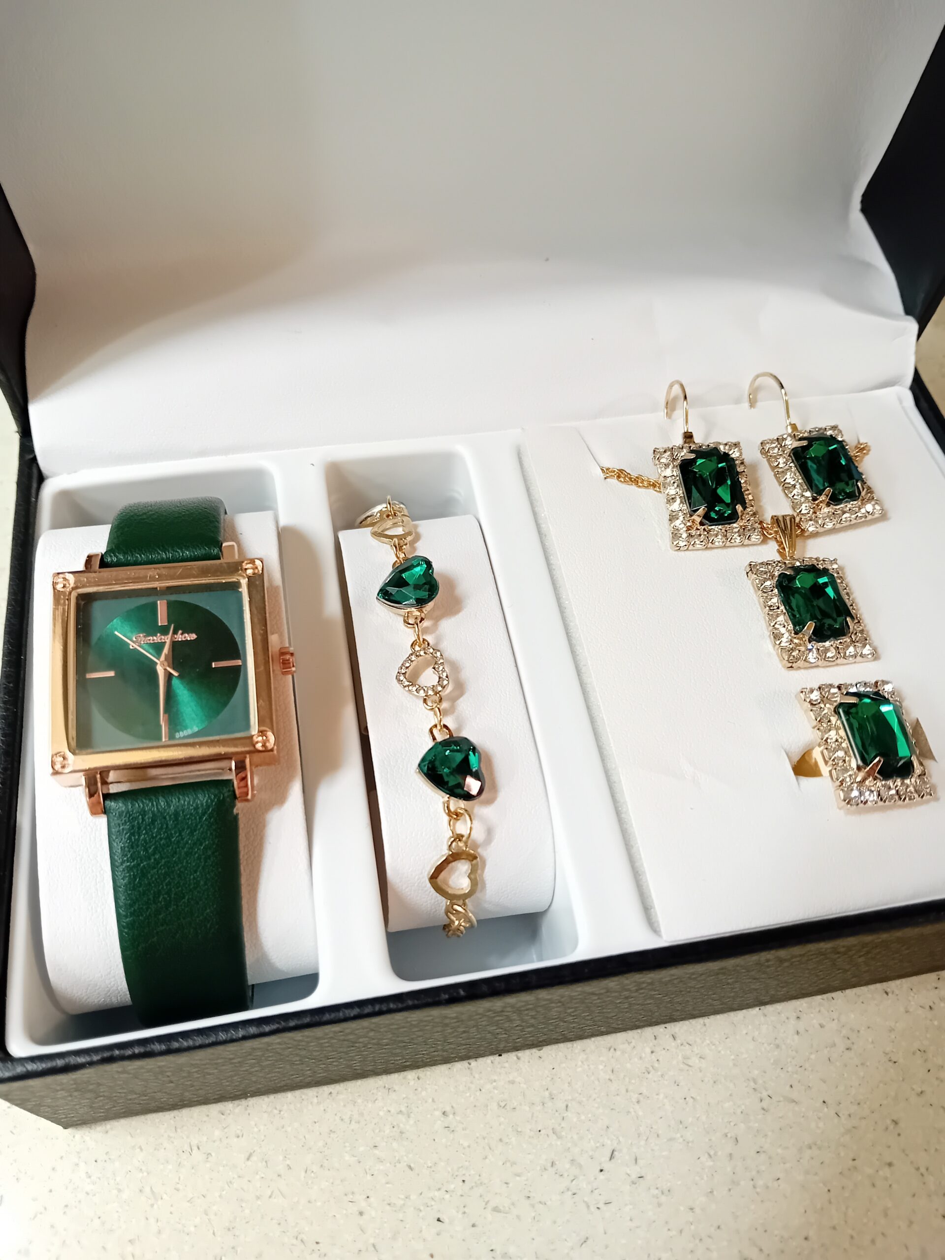 Gold Plated Women's Gift Set (Green)