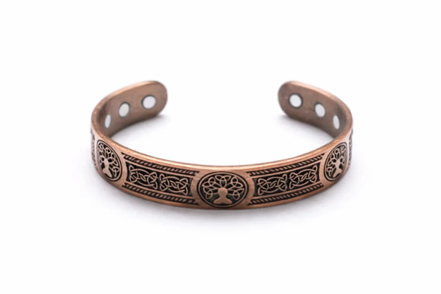 Magnetic Copper Band Bracelet with Tree of Life Design - Image 4