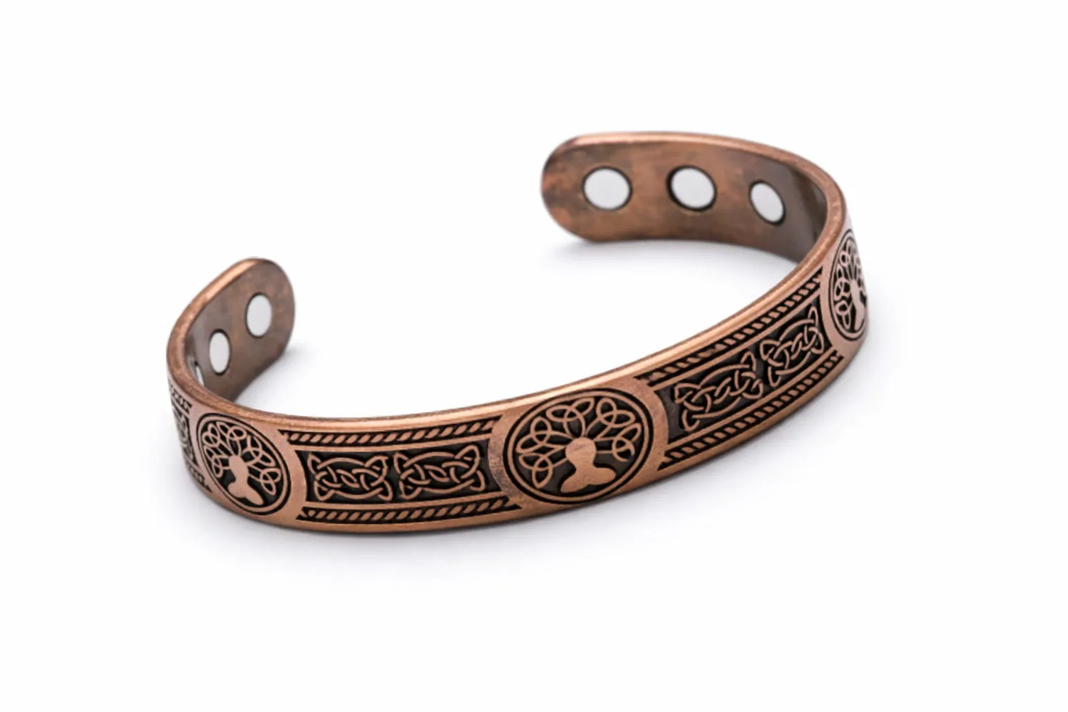 Magnetic Copper Band Bracelet with Tree of Life Design - Image 5